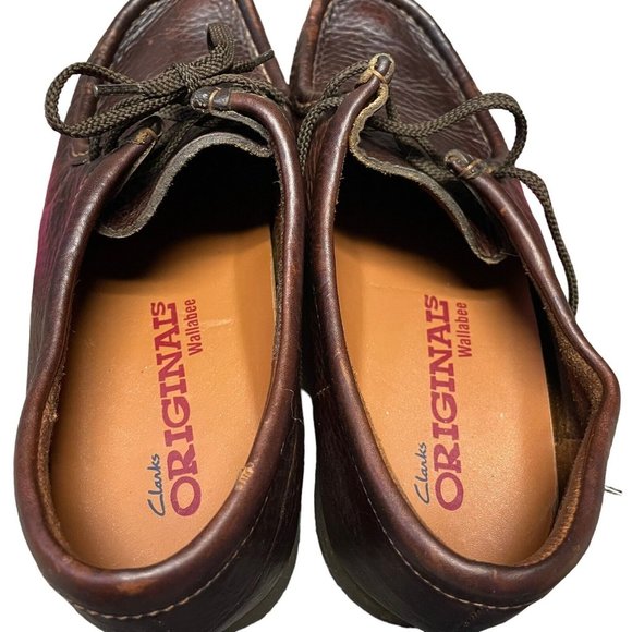 Clarks Originals Wallabee Brown Pebbled Leather Chukka Desert Shoes Mens Size 9M main image 8